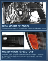 Nilight 2001 2002 2003 2004 Toyota Tacoma Headlight Assembly Black Case Amber Reflector, view 6