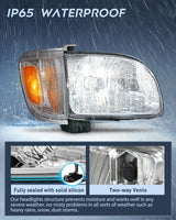 Nilight 2001 2002 2003 2004 Toyota Tacoma Headlight Assembly Chrome Case Amber Reflector, view 4