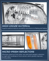 Nilight 2001 2002 2003 2004 Toyota Tacoma Headlight Assembly Chrome Case Amber Reflector, view 6