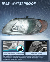 Nilight 2001 2002 2003 2004 2005 2006 2007 Chrysler Town & Country 2001 2002 2003 Voyager 2001 2002 2003 2004 2005 2006 2007 Dodge Grand Caravan Headlight Assembly Black Case Amber Reflector, view 4