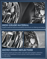 Nilight 2001 2002 2003 2004 2005 2006 2007 Chrysler Town & Country 2001 2002 2003 Voyager 2001 2002 2003 2004 2005 2006 2007 Dodge Grand Caravan Headlight Assembly Black Case Clear Reflector, view 6