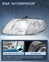 Nilight 2001 2002 2003 2004 2005 2006 2007 Chrysler Town & Country 2001 2002 2003 Voyager 2001 2002 2003 2004 2005 2006 2007 Dodge Grand Caravan Headlight Assembly Chrome Case Clear Reflector, view 4