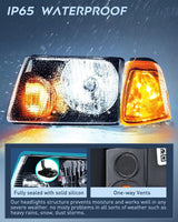 Nilight 2001 2002 2003 2004 2005 2006 2007 2008 2009 2010 2011 2011 Ford Ranger Headlight Assembly Black Case Amber Reflector, view 4
