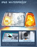 Nilight 2001 2002 2003 2004 2005 2006 2007 2008 2009 2010 2011 2011 Ford Ranger Headlight Assembly Chrome Case Amber Reflector, view 4