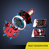 Nilight 20018H Red 2PCS 30W H4/9003 Super Bright Headlight Conversion Kit Replacement Bulb 6000K, 1 Pack, view 5