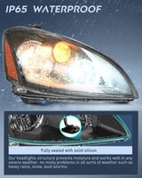 Nilight 2002 2003 2004 Nissan Altima Headlight Assembly Black Housing Amber Reflector Clear Lens, view 4