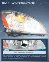 Nilight 2002 2003 2004 Nissan Altima Headlight Assembly Chrome Housing Amber Reflector Clear Lens, view 4