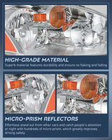 Nilight 2002 2003 2004 Nissan Altima Headlight Assembly Chrome Housing Amber Reflector Clear Lens, view 6