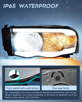 Nilight 2002 2003 2004 2005 Dodge Ram 1500 2003 2004 2005 Dodge Ram 2500 3500 Headlight Assembly Smoke Case Clear Reflector, view 6