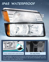 Nilight 2002 2003 2004 2005 2006 Chevy Avalanche Headlight Assembly Chrome Case Amber Clear Reflector, view 5