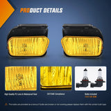 Nilight 2002 2003 2004 2005 2006 2007 Chevy Silverado 1500 2500 3500 2002 2003 2004 2005 2006 Avalanche Fog Light Assembly Body Cladding H10 Halogen Bulbs Amber Lens, view 2