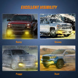 Nilight 2002 2003 2004 2005 2006 2007 Chevy Silverado 1500 2500 3500 2002 2003 2004 2005 2006 Avalanche Fog Light Assembly Body Cladding H10 Halogen Bulbs Amber Lens, view 4