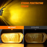 Nilight 2002 2003 2004 2005 2006 2007 Chevy Silverado 1500 2500 3500 2002 2003 2004 2005 2006 Avalanche Fog Light Assembly Body Cladding H10 Halogen Bulbs Amber Lens, view 6