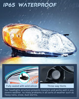 Nilight 2003 2004 2005 2006 2007 2008 Toyota Corolla Headlight Assembly Chrome Case Amber Reflector (25% OFF Final Checkout), view 5