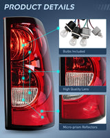 Nilight 2003 2004 2005 2006 Chevy Silverado 1500 1500HD 2500 2500HD 3500 2007 Chevy Silverado 1500 2500 3500 Classic Tail light Assembly, view 6