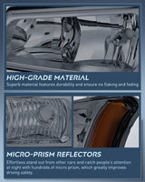 Nilight 2003 2004 2005 2006 Chevy Silverado 1500 1500HD 2500 2500HD Headlight Assembly Chrome Case Amber Reflector Smoke Lens, view 6