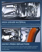 Nilight 2003 2004 2005 2006 Chevy Silverado Avalanche 1500 1500HD 2500 2500HD 3500 Headlight Assembly Black Case Amber Reflector, view 6