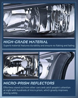 Nilight 2003 2004 2005 2006 Chevy Silverado Avalanche 1500 1500HD 2500 2500HD 3500 Headlight Assembly Black Case Clear Reflector, view 3