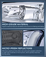 Nilight 2003 2004 2005 2006 Chevy Silverado Avalanche 1500 1500HD 2500 2500HD 3500 Headlight Assembly Chrome Case Clear Reflector Smoke Lens, view 6