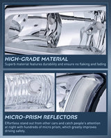 Nilight 2003 2004 2005 2006 Chevy Silverado Avalanche 1500 1500HD 2500 2500HD 3500 Headlight Assembly Chrome Case Reflector Clear Lens, view 4