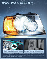 Nilight 2003 2004 2005 2006 Ford Expedition Headlight Assembly Black Housing Clear Reflector Clear Lens, view 4