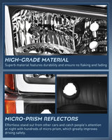 Nilight 2003 2004 2005 2006 2007 Chevy Silverado Avalanche 1500 2500 3500 Headlight Assembly Black Case Amber Reflector DRL, view 4