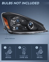 Nilight 2004 2005 Toyota Sienna Headlight Assembly Black Housing Amber Reflector Upgraded Clear Lens, view 2