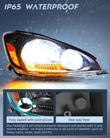 Nilight 2004 2005 Toyota Sienna Headlight Assembly Black Housing Amber Reflector Upgraded Clear Lens, view 4