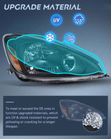 Nilight 2004 2005 Toyota Sienna Headlight Assembly Black Housing Amber Reflector Upgraded Clear Lens, view 5