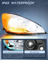 Nilight 2004 2005 Toyota Sienna Headlight Assembly Chrome Housing Amber Reflector Upgraded Clear Lens, view 4