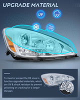 Nilight 2004 2005 Toyota Sienna Headlight Assembly Chrome Housing Amber Reflector Upgraded Clear Lens, view 5