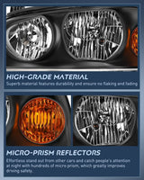 Nilight 2004 2005 2006 Hyundai Elantra Headlight Assembly Black Housing Amber Reflector, view 6