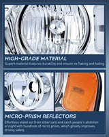 Nilight 2004 2005 2006 2007 2008 Ford F150 2006 2007 2008 Lincoln Mark LT Headlight Assembly Chrome Case Amber Reflector, view 5