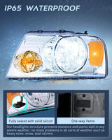 Nilight 2004 2005 2006 2007 2008 Ford F150 2006 2007 2008 Lincoln Mark LT Headlight Assembly Chrome Case Amber Reflector, view 6