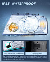 Nilight 2004 2005 2006 2007 2008 Ford F150 Lincoln Mark LT Headlight Assembly Chrome Case Clear Reflector, view 6