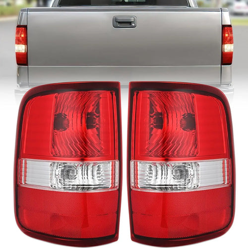 Nilight 2004 2005 2006 2007 2008 Ford F150 Taillight Assembly Rear Lamp Replacement OE Style Red Housing Driver Passenger Side
