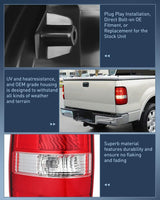 Nilight 2004 2005 2006 2007 2008 Ford F150 Taillight Assembly Rear Lamp Replacement OE Style Red Housing Driver Side, view 5