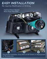Nilight 2004 2005 2006 2007 2008 2009 2010 2011 2012 Chevy Colorado 2004 2005 2006 2007 2008 2009 2010 2011 2012 GMC Canyon 2006 2007 2008 Isuzu Headlight Assembly Chrome Case Clear Reflector, view 3