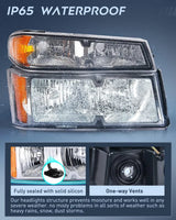 Nilight 2004 2005 2006 2007 2008 2009 2010 2011 2012 Chevy Colorado 2004 2005 2006 2007 2008 2009 2010 2011 2012 GMC Canyon 2006 2007 2008 Isuzu Headlight Assembly Chrome Case Clear Reflector, view 5