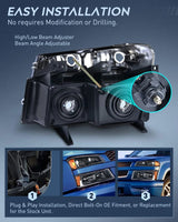 Nilight 2004 2005 2006 2007 2008 2009 2010 2011 2012 Chevy Colorado 2004 2005 2006 2007 2008 2009 2010 2011 2012 GMC Canyon Headlight Assembly Black Case Amber Reflector, view 3
