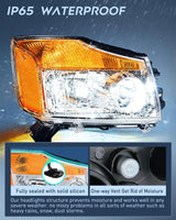 Nilight 2004 2005 2006 2007 2008 2009 2010 2011 2012 2013 2014 2015 Nissan Titan 2005 2006 2007 Armada 2004 Pathfinder Armada Headlight Assembly Chrome Case Amber Reflector, view 4