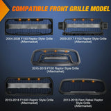 Nilight 2004-2019 Ford F150 Raptor 2013-2018 Dodge Ram 1500 4LED Amber Front Grille Marker Lights, view 5
