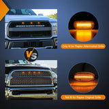 Nilight 2004-2019 Ford F150 Raptor 2013-2018 Dodge Ram 1500 4LED Amber Front Grille Marker Lights, view 6
