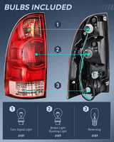 Nilight 2005 2006 2007 2008 2009 2010 2011 2012 2013 2014 2015 Toyota Tacoma Taillight Assembly Rear Lamp Replacement OE Style Driver Side, view 2