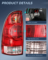 Nilight 2005 2006 2007 2008 2009 2010 2011 2012 2013 2014 2015 Toyota Tacoma Taillight Assembly Rear Lamp Replacement OE Style Driver Side, view 6