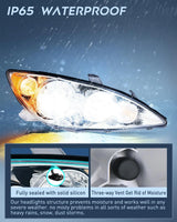 Nilight 2005 2006 Toyota Camry LE XLE SE Headlight Assembly Chrome Case Amber Reflector Clear Lens, view 4