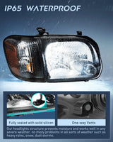 Nilight 2005 2006 Toyota Tundra 4 Door Double Crew Cab 2005 2006 2007 Sequoia Headlight Assembly Black Case Amber Reflector, view 4