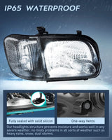 Nilight 2005 2006 Toyota Tundra 4 Door Double Crew Cab 2005 2006 2007 Sequoia Headlight Assembly Black Case Clear Reflector, view 4