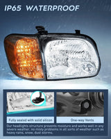Nilight 2005 2006 Toyota Tundra 4 Door Double Crew Cab 2005 2006 2007 Sequoia Headlight Assembly Chrome Case Amber Reflector, view 4