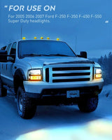 Nilight 2005 2006 2007 Ford F250 F350 F450 F550 Headlight Assembly Black Case Clear Reflector, view 2